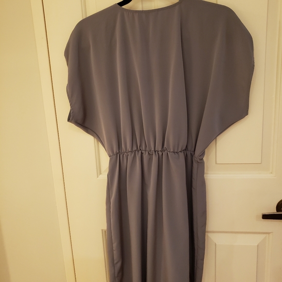 Gray faux wrap around dress - Picture 6 of 7